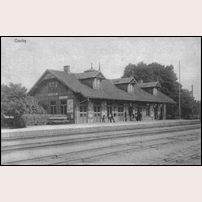 Osby station, här med gammalstavning av namnet. Foto: Okänd. 