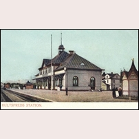 Hultsfred nya station. Vykort postgånget 1905. Foto: Okänd. 