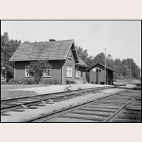 Hylta station okänt år på 1960- eller 1970-talet. Bild från Sveriges Järnvägsmuseum. Foto: Sven Ove Lundberg. 