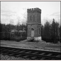 Åmmeberg station, vattentornet den 20 april 1974. Foto: Jöran Johansson. 