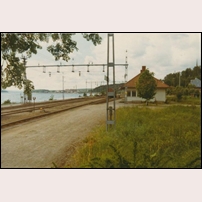 Bergvik station omkring 1970. Bild från Sveriges Järnvägsmuseum. Foto: Okänd. 