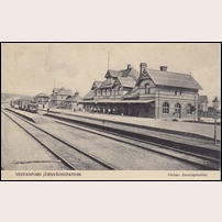 Fagersta C station medan den hette Vestanfors. Bilden är från ett vykort postgånget 1905. Foto: Okänd. 
