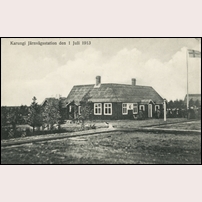 Karungi provisoriska station den 1 juli 1913. Bild från Sveriges Järnvägsmuseum. Foto: Lorentz Wilhelm Drugge. 