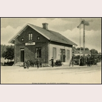 Leksberg station sannolikt på 1890-talet. Bild från Sveriges Järnvägsmuseum. Foto: Okänd. 