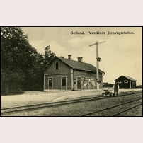 Väskinde station, här med ursprunglig stavning Vestkinde. Namnbytet skedde 1941.  Foto: Okänd. 