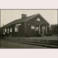 Varjisträck station okänt år. Bild från Sveriges Järnvägsmuseum. Foto: Okänd. 
