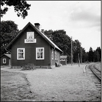 Flatehult station omkring 1960. Bild från Sveriges Järnvägsmuseum. Foto: Okänd. 