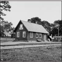 Flatehult station omkring 1960. Bild från Sveriges Järnvägsmuseum. Foto: Okänd. 