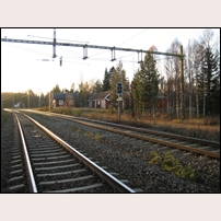 209 Ekträsk, bild i väntan på tågmöte Wednesday, 15 October 2014. Foto: Björn Heikman. 
