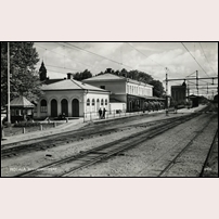 Motala C station 1933 eller senare (elektrifiering skedde detta år). Foto: Okänd. 
