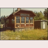 Bjurhem station omkring 1968. Bild från Sveriges Järnvägsmuseum. Foto: Okänd. 