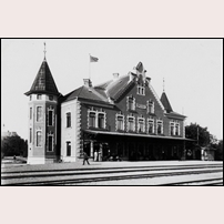 Skara nya station 1905. Bild från Sveriges Järnvägsmuseum. Foto: Okänd. 