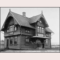 Timmersdala station vid okänd tidpunkt från 1909. Bild från Sveriges Järnvägsmuseum. Foto: Okänd. 