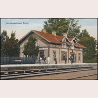 Kinna station omkring 1919. Bild från Järnvägsmuseet. Foto: Okänd. 