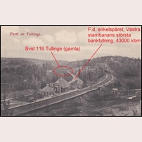 116 Tullinge (gamla) någon gång efter 1903. Stugan är utbyggd, förlängd bakåt. Foto: Okänd. 