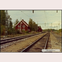 Holmfors station omkring 1965. Bild från Sveriges Järnvägsmuseum. Foto: Okänd. 