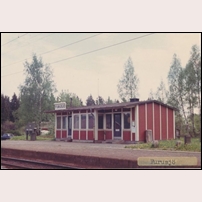 Furusjö station 1969 med det andra och sista stationshuset. Bild från Sveriges Järnvägsmuseum. Foto: Okänd. 