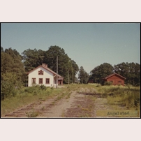 Angelstad station 1968 - 1969. Bild från Sveriges Järnvägsmuseum. Foto: Okänd. 
