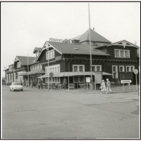 Helsingborg färjestation i augusti 1961. Bild från Sveriges Järnvägsmuseum. Foto: Okänd. 