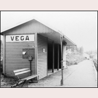 Vega hållplats i mitten av 1960-talet. Foto: Björn Elthammar. 