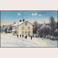 Dockmyr station vintern 1920. Bild från Sveriges Järnvägsmuseum. Foto: Okänd. 
