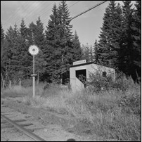 Blidingsholm hållplats 1965. Bild från Sveriges Järnvägsmuseum. Foto: Sven Ove Lundberg. 