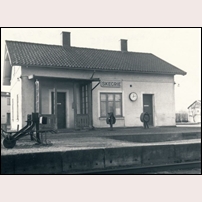 Skegrie station 1960. Bild från Sveriges Järnvägsmuseum. Foto: Okänd. 