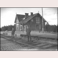 Brännberg station okänt år. Bild från Sveriges Järnvägsmuseum. Foto: Okänd. 