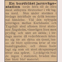 Tidningsnotis ur Åstorpsposten tisdagen Tuesday, 6 December 1898.