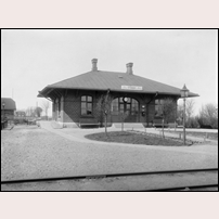 Stångby station i början av 1900-talet. Bild från Sveriges Järnvägsmuseum. Foto: Lina Jonn, Lund. 