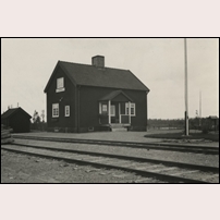 Vaimat station på 1940- eller 1950-talet. Bild från Järnvägsmuseet. Foto: Okänd. 