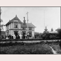 Lökom station i början av 1900-talet. Bild från Järnvägsmuseet. Foto: Okänd. 