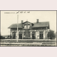 Norberg station senast 1906. Bild från Järnvägsmuseet. Foto: Okänd. 