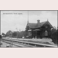 Gamla Uppsala station den 17 februari 1926 (enligt påskrift på kortets baksida). Bild från Järnvägsmuseet. Foto: Okänd. 