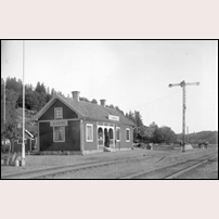 Gläborg station okänt år, gissningsvis på 1930-talet. Bild från Järnvägsmuseet. Foto: Oscar Färdig. 