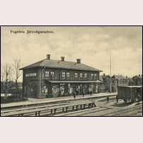 Fågelsta station omkring 1910. Bild från Järnvägsmuseet. Foto: Okänd. 