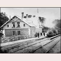 Jonsered station på 1860-talet. Bild från Järnvägsmuseet. Foto: Okänd. 