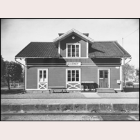 Gagned station på 1940-talet. Bild från Järnvägsmuseet. Foto: Okänd. 