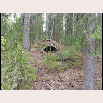 GDJ 34 Djurkällan den 15 maj 2019. Av den sedan länge rivna banvaktsstugan ligger bara en del grundstenar kvar, men en källare försvinner inte så lätt. Foto: Daniel Nordström. 