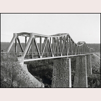 Bron över Stora Lule älv från södra sidan av älven 1936. Bild från Järnvägsmuseet. Foto: Ludvig Wästfelt. 