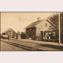 Källby station senast 1924 (vykort postgånget detta år). Bild från Järnvägsmuseet. Foto: Okänd. 