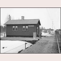 Karsbäcken station på 1940-talet. Bild från Järnvägsmuseet. Foto: Okänd. 