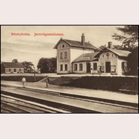Näsbyholm station omkring 1910. Okänt vykort, från Järnvägsmuseet. Foto: Okänd. 