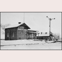 Vallkärra station på 1920-talet. Bild från Järnvägsmuseet. Foto: Okänd. 