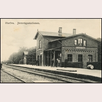 Hurva station omkring 1910. Okänt vykort från Järnvägsmuseet. Foto: A. Roth. 