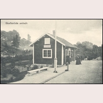Skafteröd hållplats okänt år. Bild från Bohusläns museum. Foto: Ingeborg Enander. 