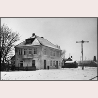 Vallåkra station på 1930-talet. Bild från Järnvägsmuseet. Foto: Okänd. 