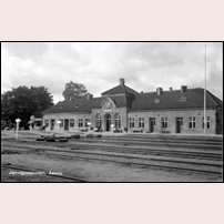 Åstorp station omkring 1930. Okänt vykort från Järnvägsmuseet. Foto: Okänd. 