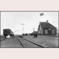 Grimeton station 1912. Bild från Järnvägsmuseet. Foto: Okänd. 