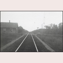386 Ängeltofta i oktober 1957. Fotoriktning norrut. Bild från Järnvägsmuseet. Foto: Okänd. 
